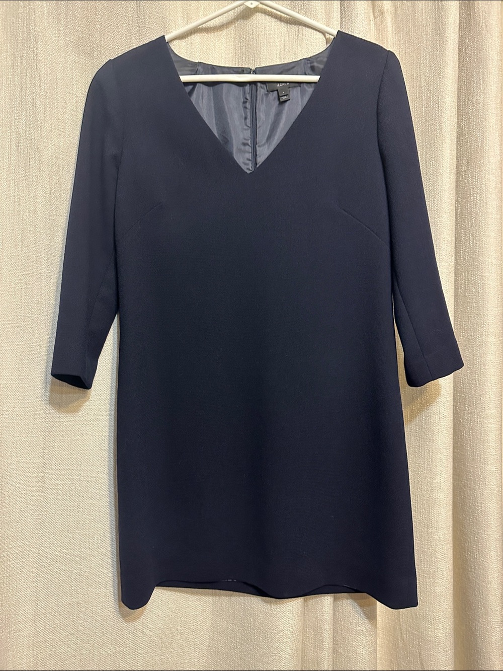 J. Crew Navy V-Neck Shift Dress